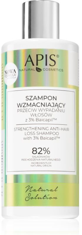 Apis Natural Cosmetics Natural Solution 3% Baicapil stärkendes Shampoo gegen Haarausfall 300 ml