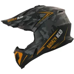 Broken Head Crosshelm Squadron Rebelution Camouflage-Grau-Orange XS (53-54 cm)