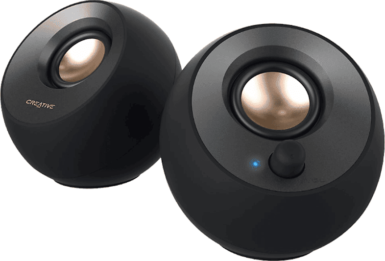 Altavoces para PC - Creative Pebble V2, 2 Altavoces, 8W, USB-C, Negro