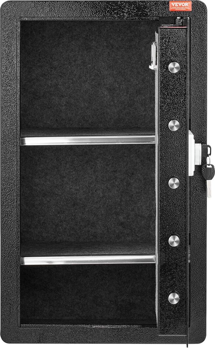 Single Door 3.5 cu.ft Safe Box with Key Lock Password & Fingerprint Black