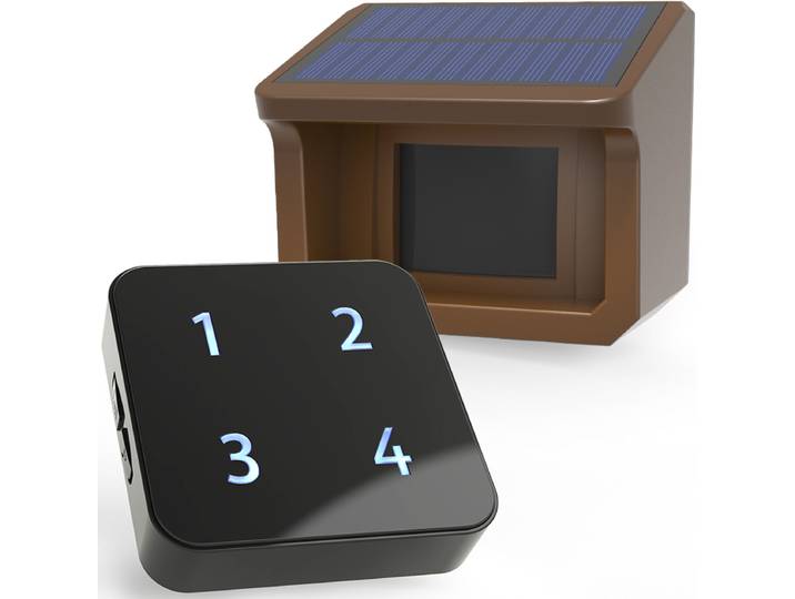 HTZSAFE-Alarme d'allée solaire sans fil, capteur et détecteur de mouvement, degré météo extérieur, sécurité bricolage SACSystem, 800 mètres