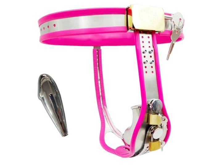 YZPNBW SM Keuschheitsgürtel Für Herren Edelstahl Keuschheitskäfig Herren Peniskäfig Penis Cage mit Analplug Verstellbarer Chastity Belt Fetisch Sklave Bondage-Set Sex Spielzeug für Männer