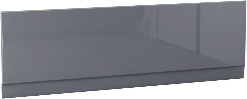 Belfry Bathroom Bathroom MDF Wooden Bath Front Panel 1700mm Gloss Grey