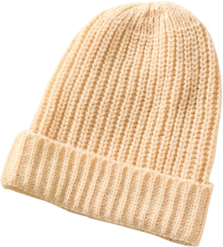 INF Élégant bonnet en tricot acrylique - Chaud et confortable Beige