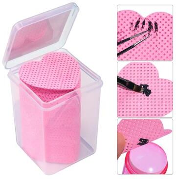 Inspire Select ProClean Lint Free Nail Wipes UV Gel Polish Remover Cotton Pads For Nail Art Cleaning heart Pink