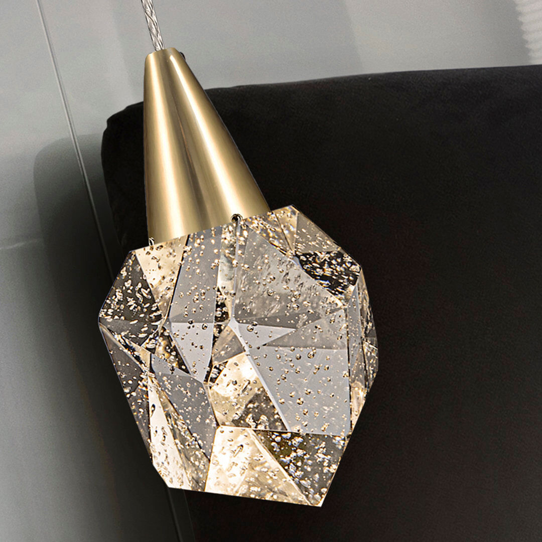 Canora Grey Abbotsen 1 - Light LED Crystal;Single Pendant Gold