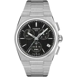 Tissot PRX Chronograph Quarz 41 mm Edelstahlband Schwarz Herrenuhr T137.417.11.051.00
