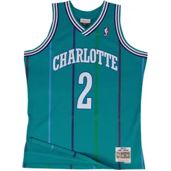 Mitchell & Ness, Herren, Sportshirt, Swingman Mesh Jersey Charlotte Hornets 92-93 Larry Johnson L (L), Türkis, L