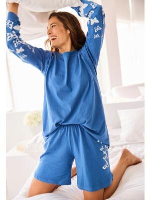 Plus Size Women's Shorty Pajamas by Dreams & Co. in Dusty Indigo Butterfly (Size 2X)