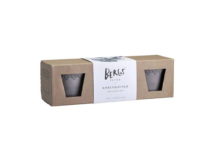 Bergs Potter Cache-pot Københavner Ø10 cm, Lot de 3 Gris