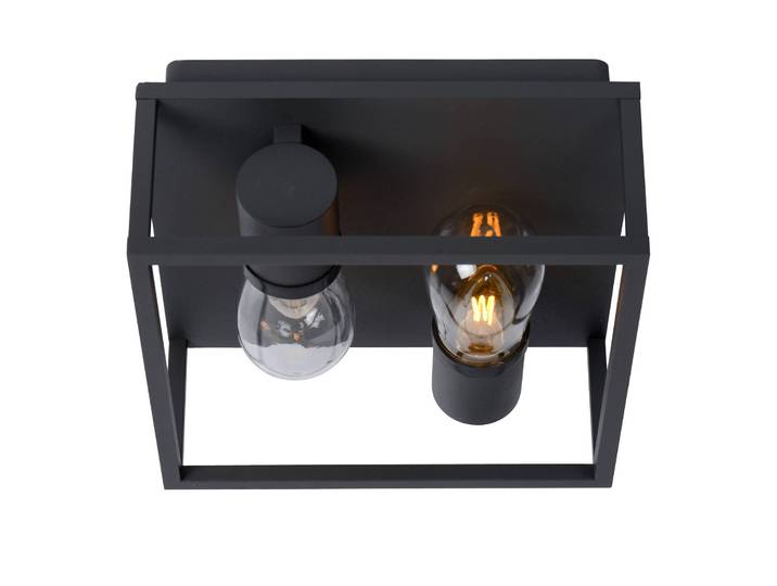 Lucide Deckenlampe Carlyn, dimmbar, schwarz, für Badezimmer, Aluminium, Modern, Deckenlampe