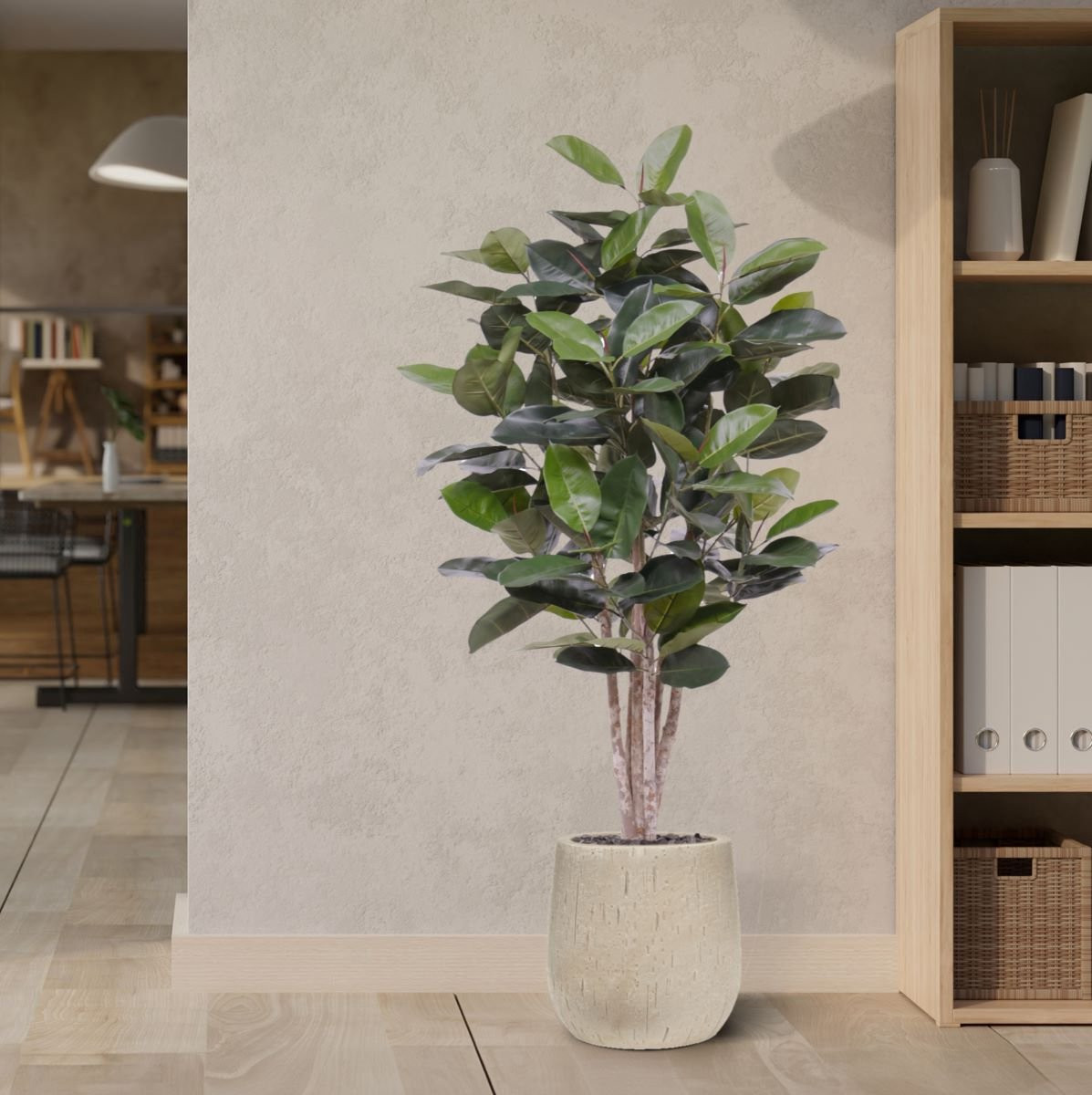 Maxifleur Elastica Robusta kunstplant groen, 170 cm