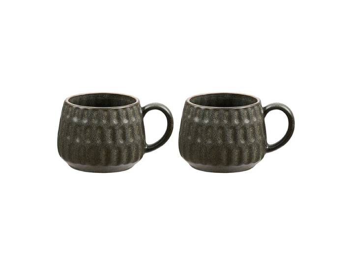 HOUSE NORDIC Set Kaffeetassen 38cl sandstein grün 2-teilig