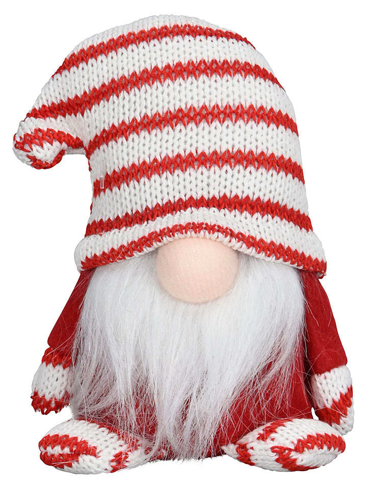 POSIWIO Dekofigur "Wichtel" in Weiß/ Rot - (H)12 cm - onesize