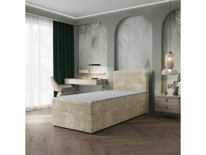 Masseno Boxspringbett PISA mit Bettkästen 100x200 cm - Creme, TILIA 03