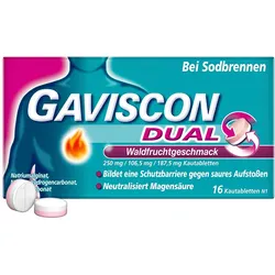 GAVISCON DUAL Waldfrucht 250mg/106,5mg/187,5mg KTA 16 St