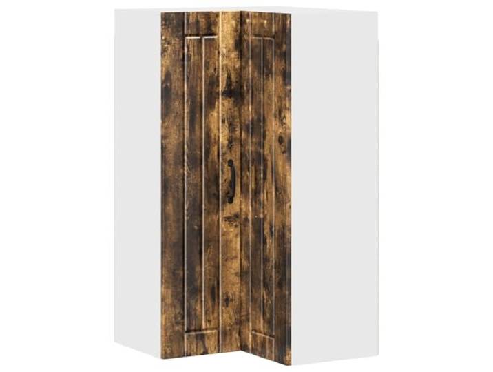 IBUQDDV Wand-Eckschrank Lucca Geräucherte Eiche 57 x 57 x 100 cm Holzwerkstoff, Rahmen aus Holzwerkstoff, nur Innenbereich, moderne Ästhetik, Eckaufstellung