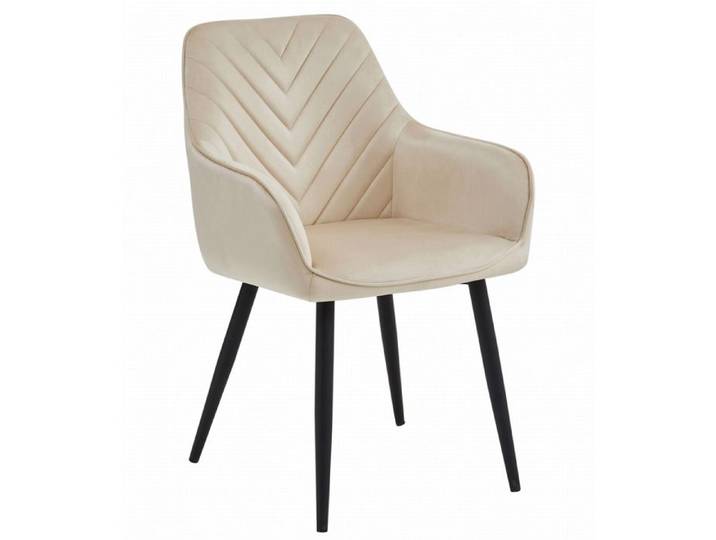 Fauteuil Nana en velours beige avec pieds noirs - Réf. VK8681847483823