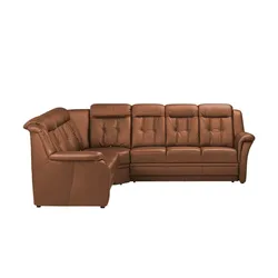 Polstermöbel Oelsa Komfort-Ecksofa aus Leder  Andorra ¦ orange ¦ Maße (cm): B: 272 H: 99 T: 238.0