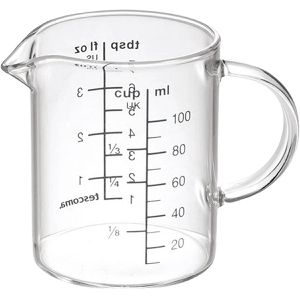 Tescoma Messbecher DELICIA 630430, aus Glas, mit ml und EL Skala, hitzebeständig, 0,1 Liter