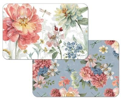Reversible Wipe-clean Counterart Placemats Set of 4 - Spring Meadow