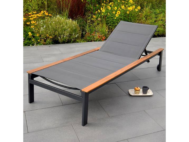 Gartenliege Paxos Polyester Schwarz 85 x 37 x 195cm
