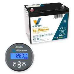 Voltrana Monitoring-Set 12,8V 150Ah Lithium LiFePO4 Batterie mit Victron BMV-712 Smart
