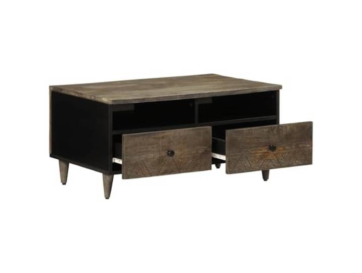 KTHLBRH Beistelltisch hellgrau 80 x 54 x 40 cm Massivholz Mango Massives Mangoholz, großer Stauraum, erhöhte Beine, einfache Reinigung, vielseitige Verwendung