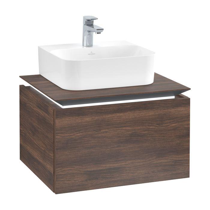Villeroy & Boch Legato Waschtischunterschrank B731L0VH 60x38x50cm, mit LED-Beleuchtung, Arizona Oak