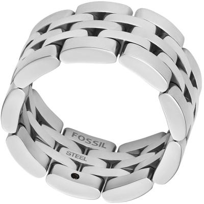 Fingerring FOSSIL "Schmuck Geschenk Edelstahl Ring Arden" Gr. 18, silber (edelstahlfarben), Fingerringe, Damen, 18, Edelstahl, 10,5mm, Fingerring