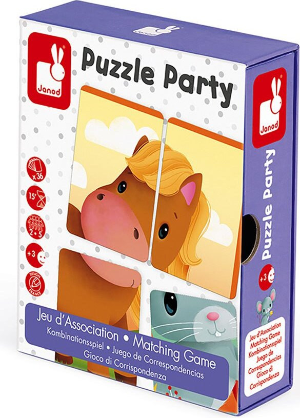 Janod Memoryspel Puzzel Feest, Meerdere Kleuren
