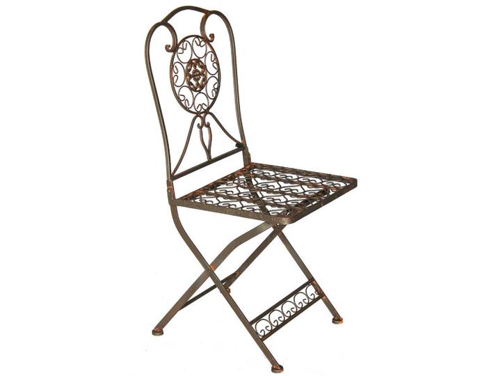 DanDiBo Gartenstuhl Tecla Metall Braun 17921, 39x92x39 cm, Gartenmöbel, Gartensessel, Gartenstühle