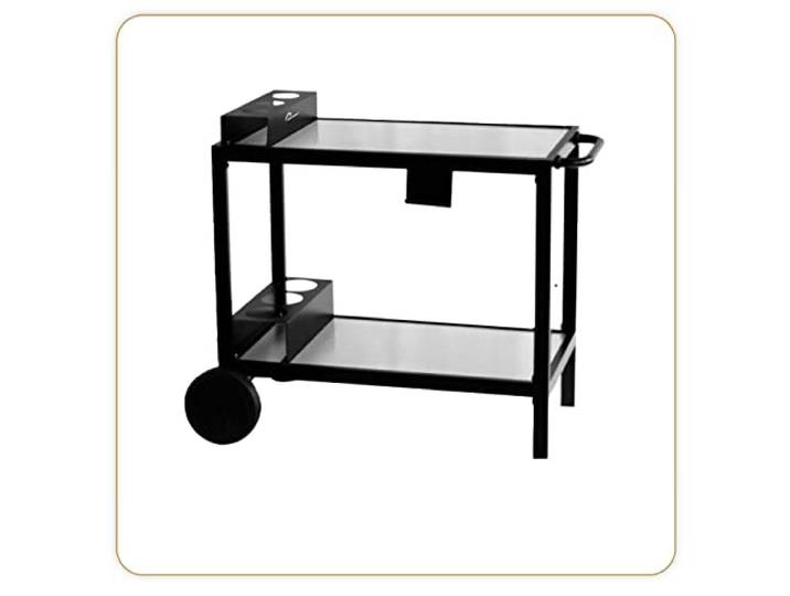 LITTLE BALANCE 8573 Multi-Pro Wagen für Grillplatte, Servierwagen mit Rollen, Stahl 1090 x 570 x 870 mm, Edelstahl/Schwarz