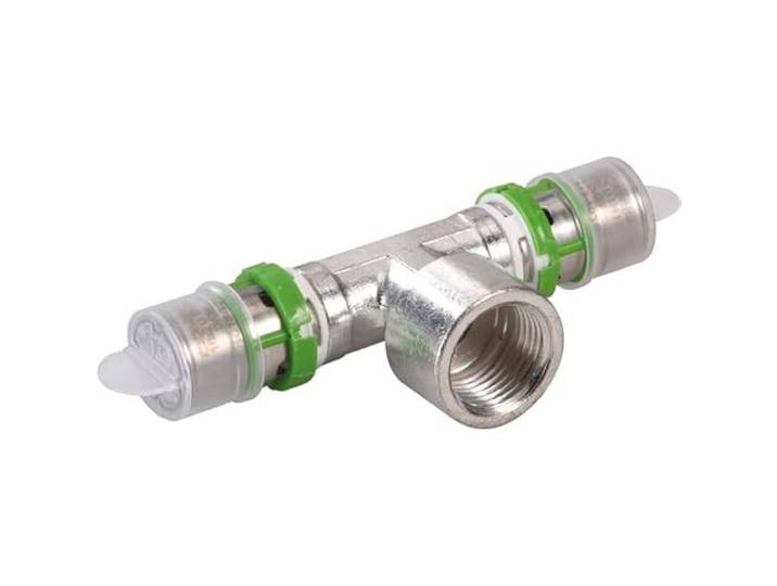 Comap 7130GW161216 T-stuk, hetzelfde messing, om te schroeven, vrouwelijk, 1/2, diameter 16 mm, zilverkleurig
