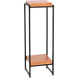 Mendler Blumentisch HWC-K71, Blumenregal Beistelltisch Pflanzregal, MVG-zertifiziert MDF Metall ~ naturfarben, 101cm