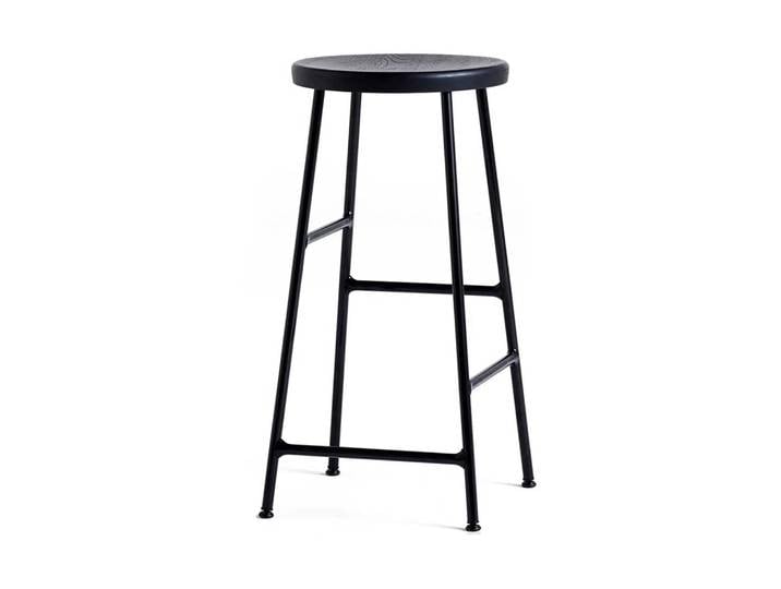 HAY Cornet tabouret de bar rond 65 cm Soft black oak-soft black