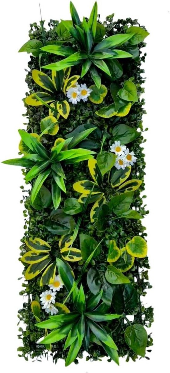 Kunstplanten paneel Groene muur voor buiten decoratie - Groen - 25 x 70 cm