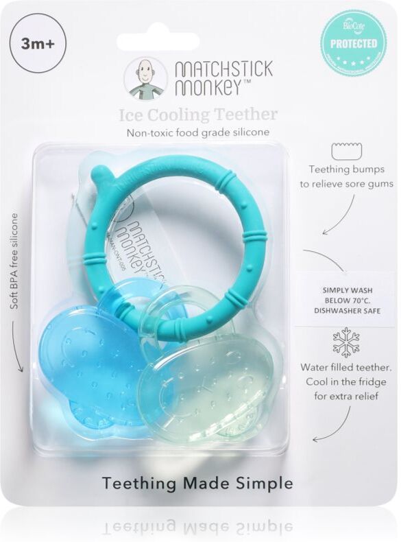 Matchstick Monkey Cooling Teether jouet de dentition effet rafraîchissant Blue/ Mint 3m+ 1 pcs