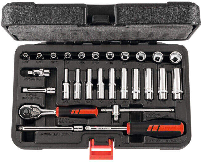 HOLEX Coffret de douilles, carré 1/4″, pouces 27 pièces 27 (630045 27)