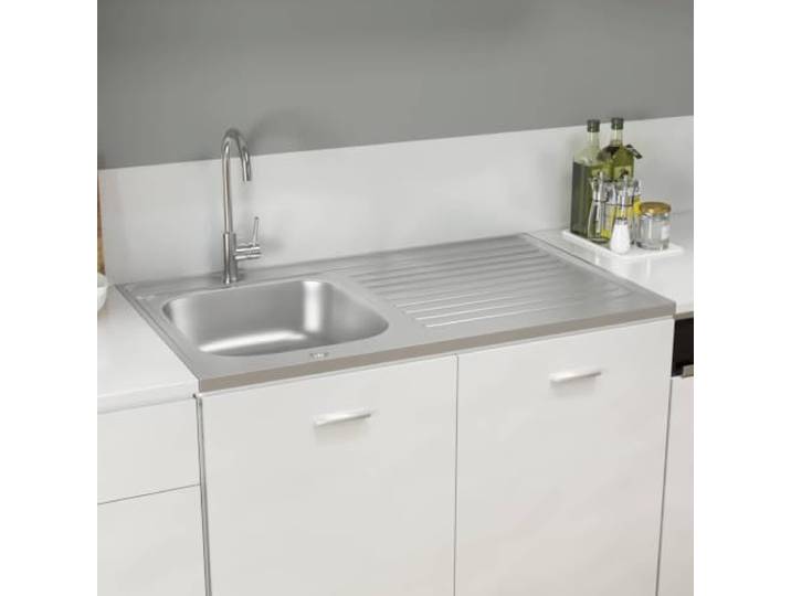 FMPGJLYH Einbauspüle Edelstahl 1000x600 mm/Spülbecken Abtropffläche/Silber Reversibel einbaubar, Hitzebeständig, Pflegeleicht, Robustes SUS Material
