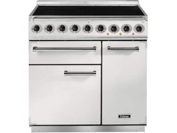 Falcon - Piano De Cuisson Induction Semi Pro Deluxe 90 Blanc Nickel Brossé