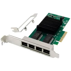 MicroConnect Network Card PCIe x4 I350-T4 (PCIe), Netzwerkkarte, Schwarz