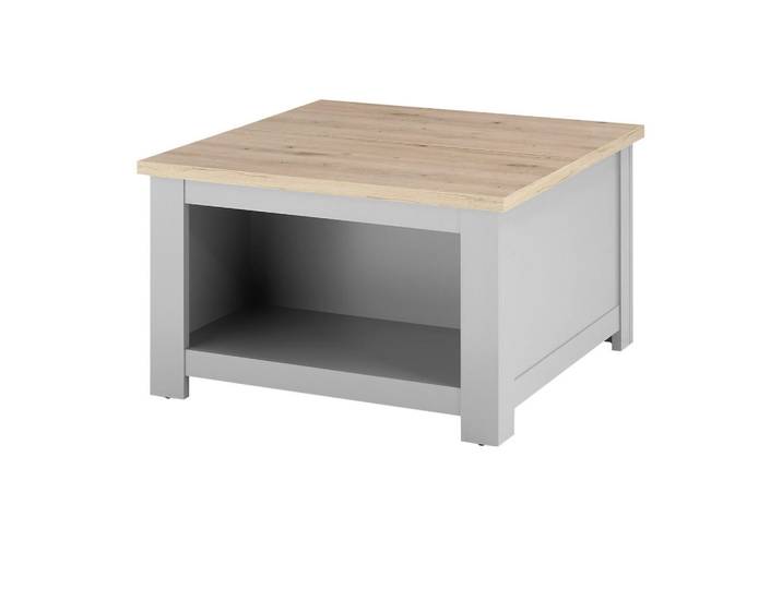 Furn.Design Couchtisch grau, Artisan Eiche Landhaus, Beistelltisch quadratisch mit Ablage, Grau, Eiche Artisan, Nachbildung,Eiche, Uni, Holz Optik, Quadratisch,Quadratisch, 83x50x83 cm, Wohnzimmer, Wohnzimmertische, Couchtische