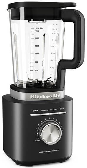 KitchenAid Pure Power Matte Black K200 Blender with Glass Jar