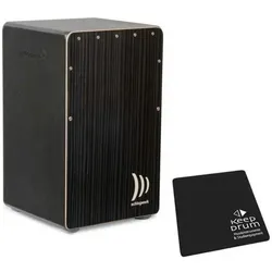 Schlagwerk CP91 Cajon Hard Coal Stripes mit Sitzpad (Cajon), Perkussion, Schwarz