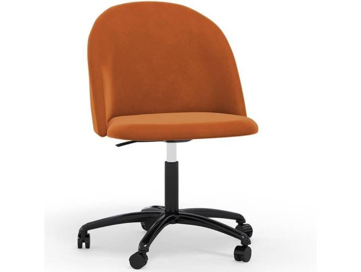 Chaise de Bureau Rembourrée - Velours - Bennett Orange