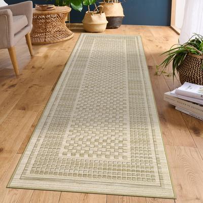 Garvee Small Plaid Bordered Geometric Area Rug