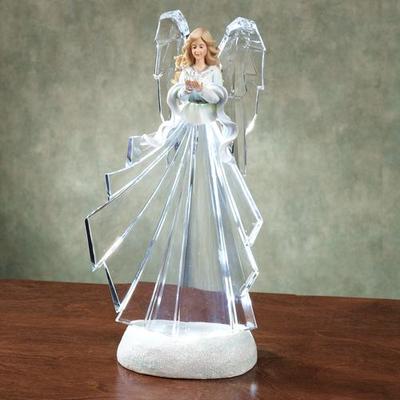 Roman Inc Lighted Angel with Dove Figurine Clear , Clear