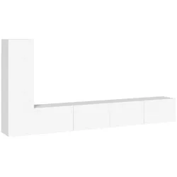 vidaXL 3-tlg. TV-Schrank-Set Weiß Holzwerkstoff