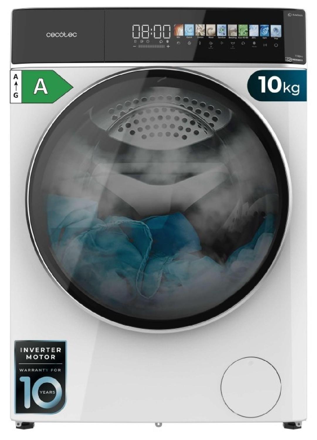 Cecotec Bolero DressCode 10900 Autodose Inverter FullColor A, Frontlader, 10 kg, C, 76 dB, 1400 RPM, A